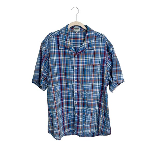 Guess Jeans made in USA designer flannel american‎ tradition size large 80s 90s - Picture 1 of 7